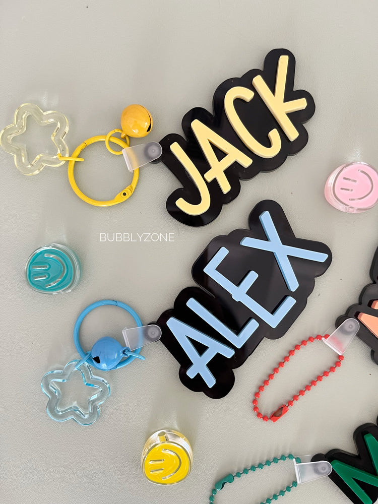 Personalised Kids Acrylic Bag Tag (Block Letters)