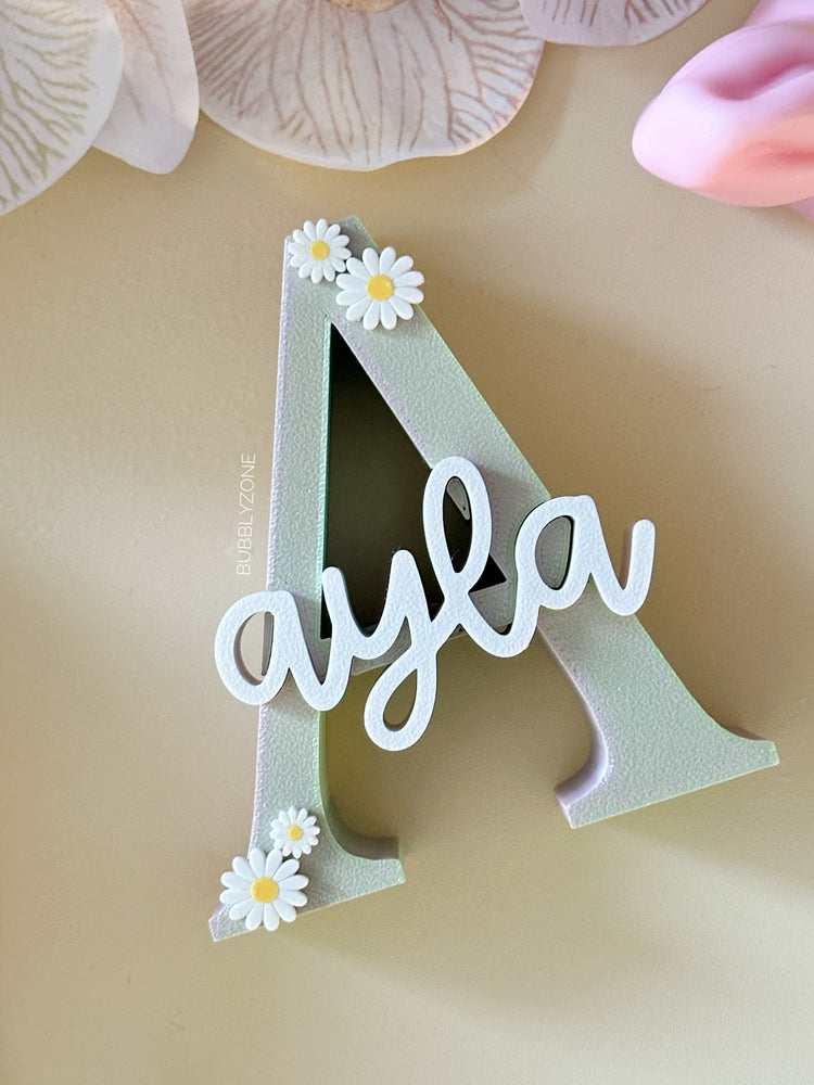 Personalized 3D Printed Daisy Name Letter Sign