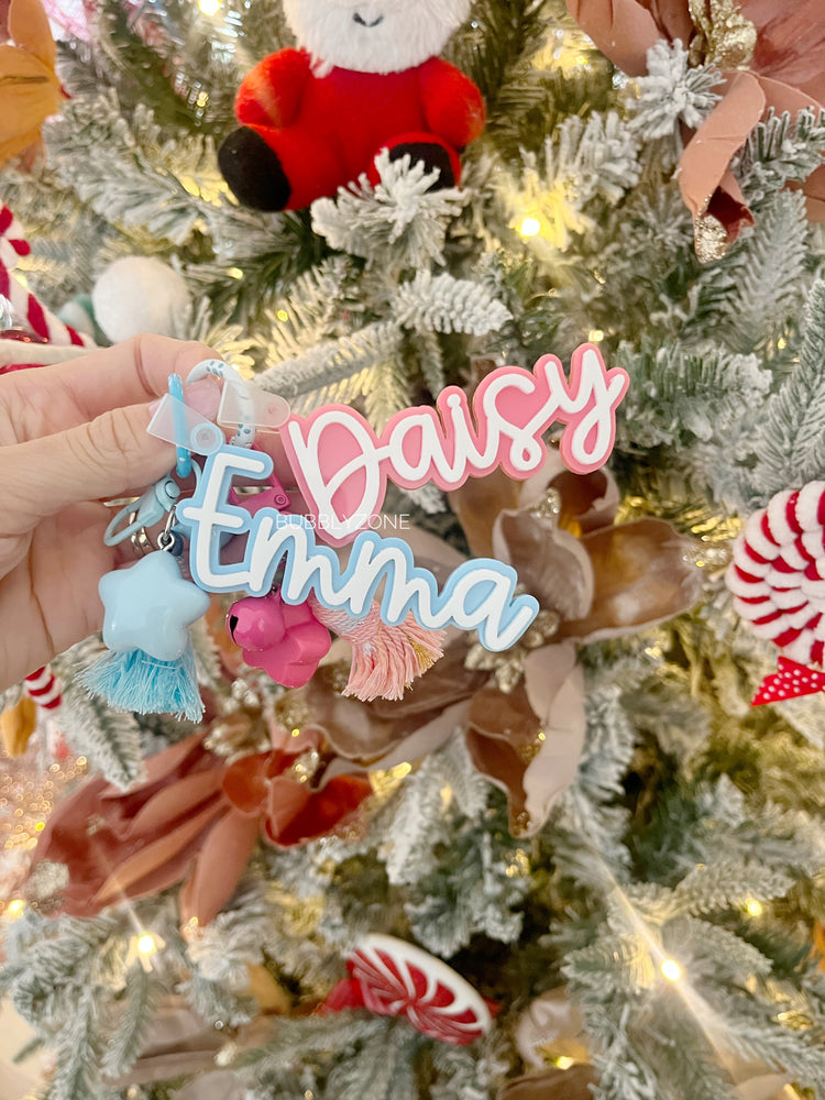 Personalised Acrylic Name Keychain with Tassel and Star Charm