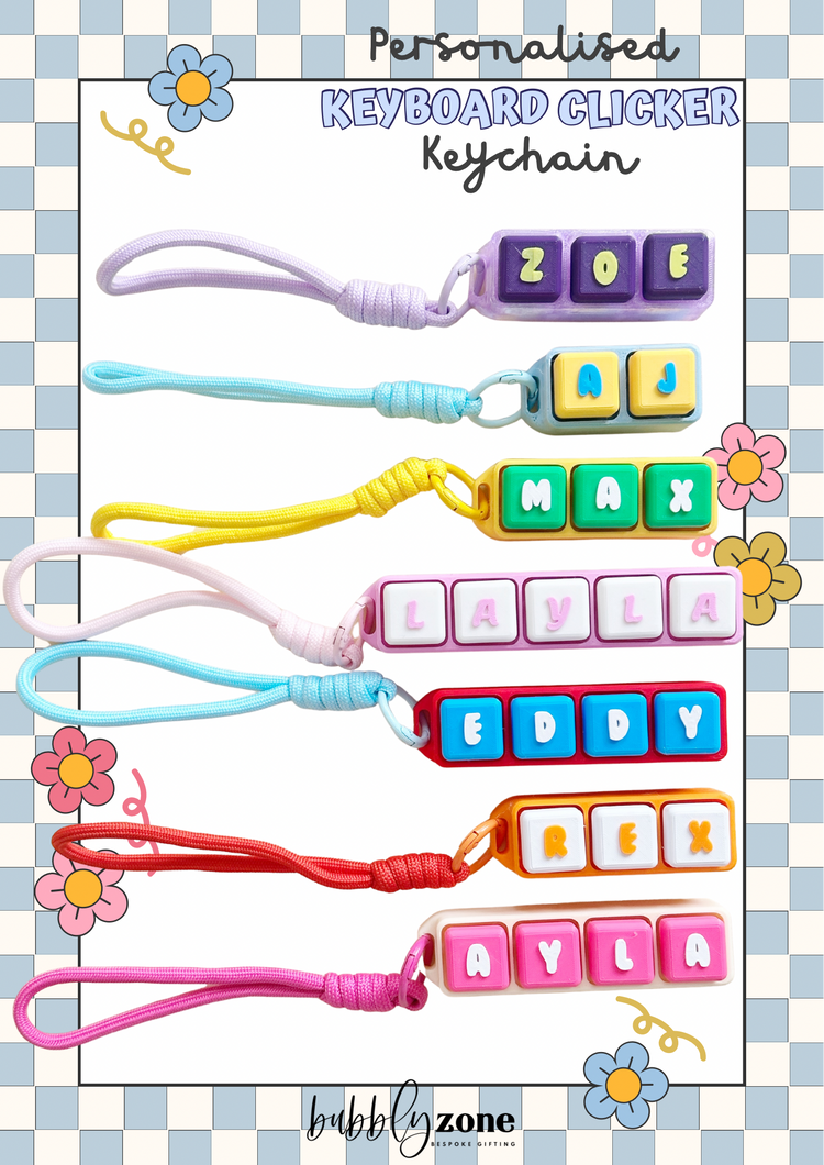 Personalised Keyboard Clicker Keychain | Mechanical Switch Fidget Toy