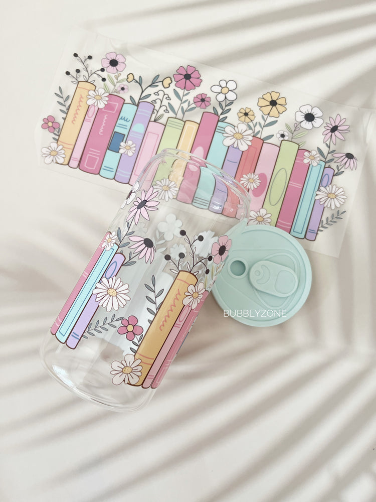 Book Lovers 16oz Pastel Libby Glass Can