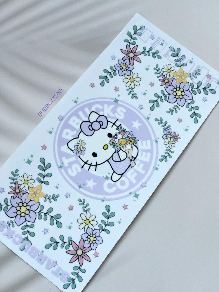 Hello Kitty Starbucks Coffee Logo Purple UV DTF Wrap