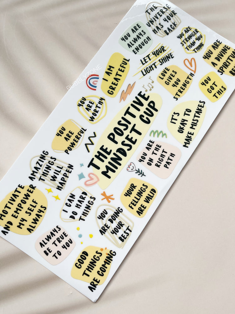The Positive Mindset Cup UV DTF Wrap