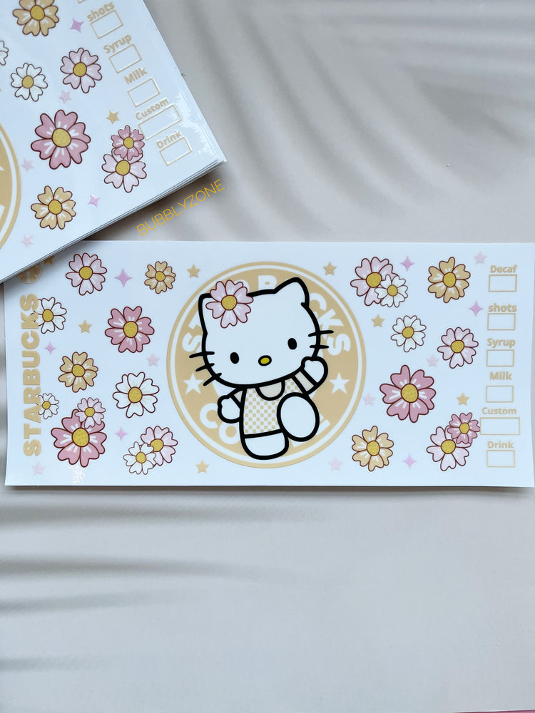 Hello Kitty Starbucks Coffee Logo Orange UV DTF Wrap