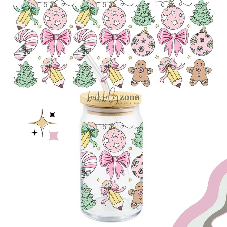 Teachers Christmas Pencils UV DTF Wrap