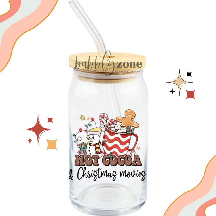 Hot Cocoa and Christmas Movies UV DTF Sticker
