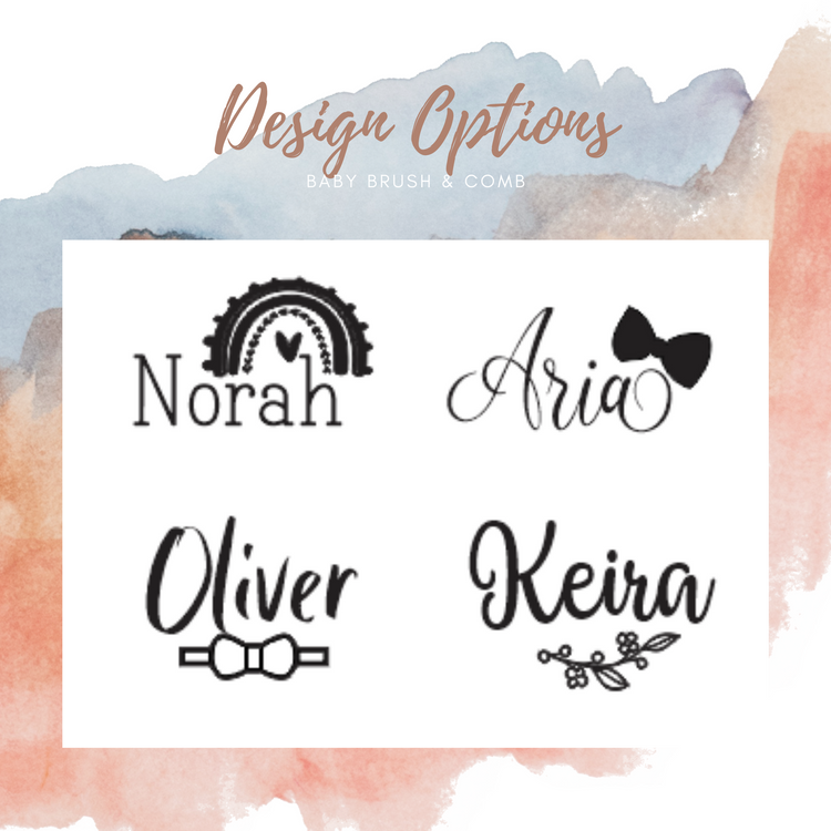 Personalised Engraved Baby Hair Brush and Comb Set