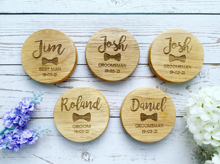 Personalised Best Man Round Magnetic Bottle Opener -