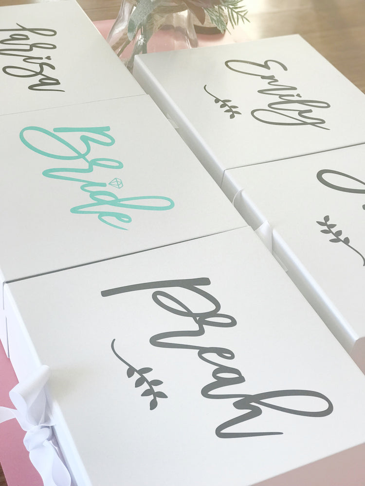 Personalised Bridal Hamper Box- Magnetic flap with ribbon