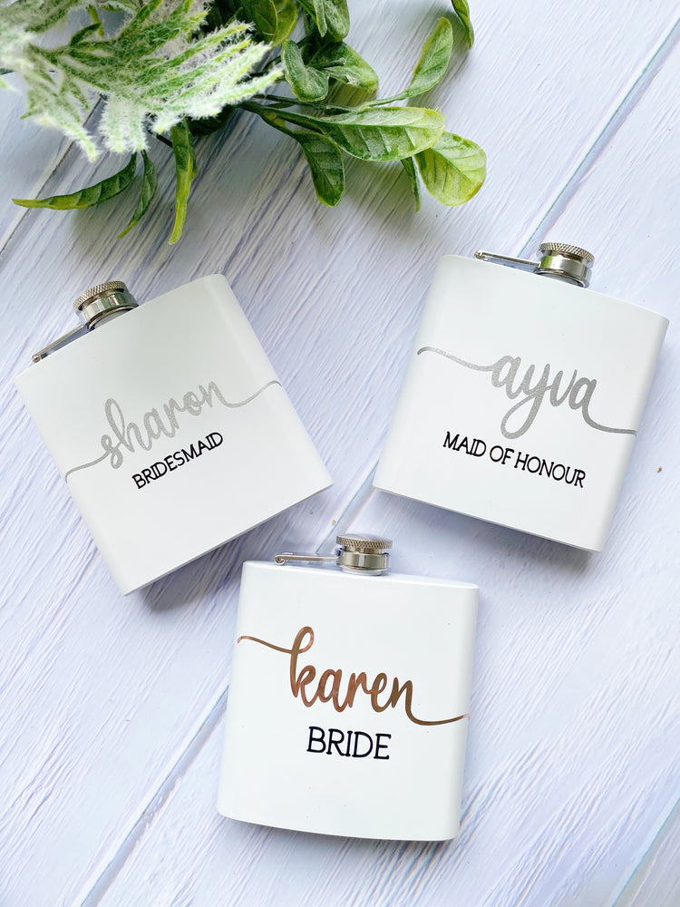 Personalised Bridal Hip Flask