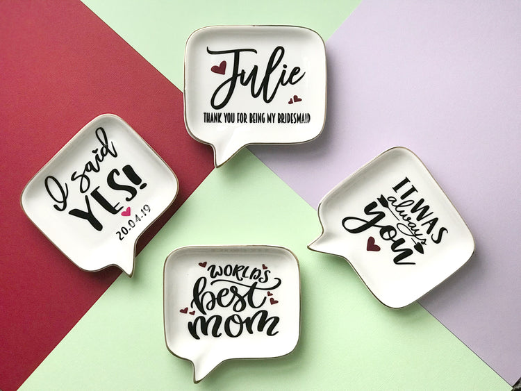 Personalised Jewelry Trink Dish - Bubble Speech