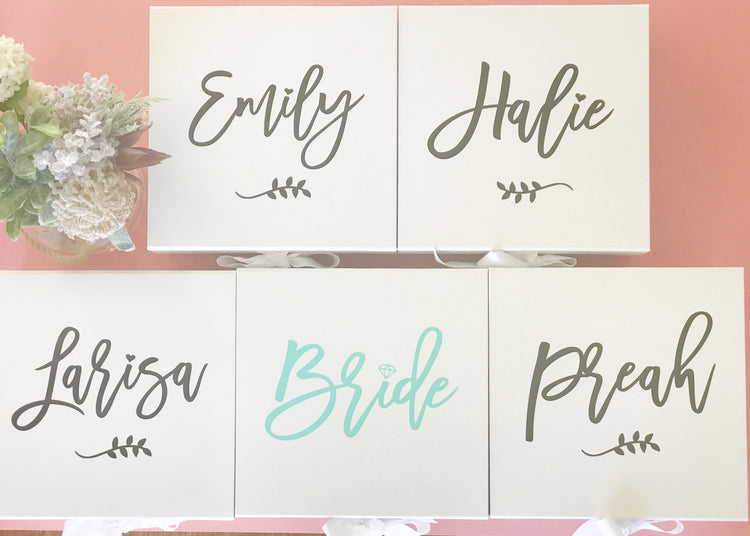 Personalised Bridal Hamper Box- Magnetic flap with ribbon