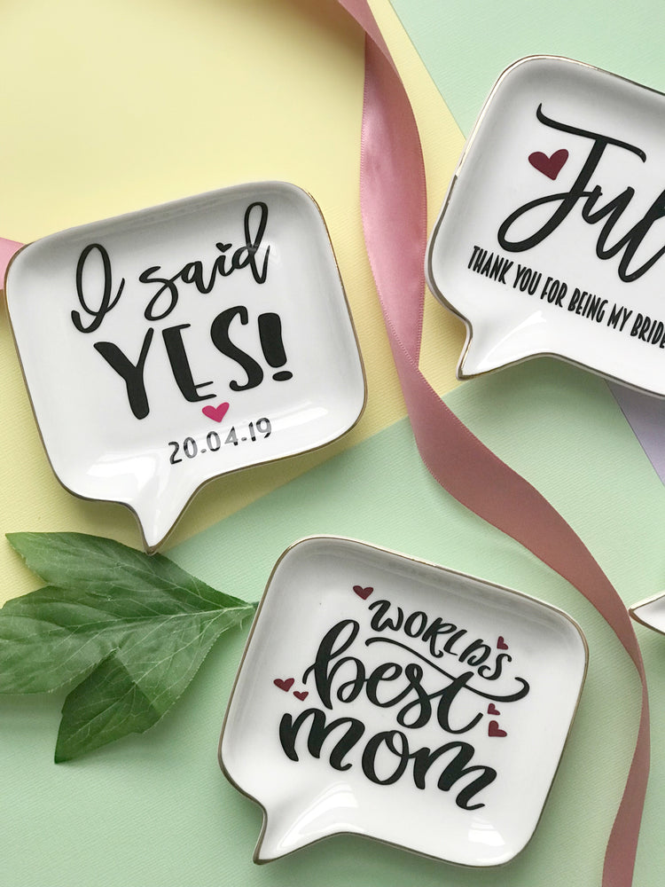 Personalised Jewelry Trink Dish - Bubble Speech