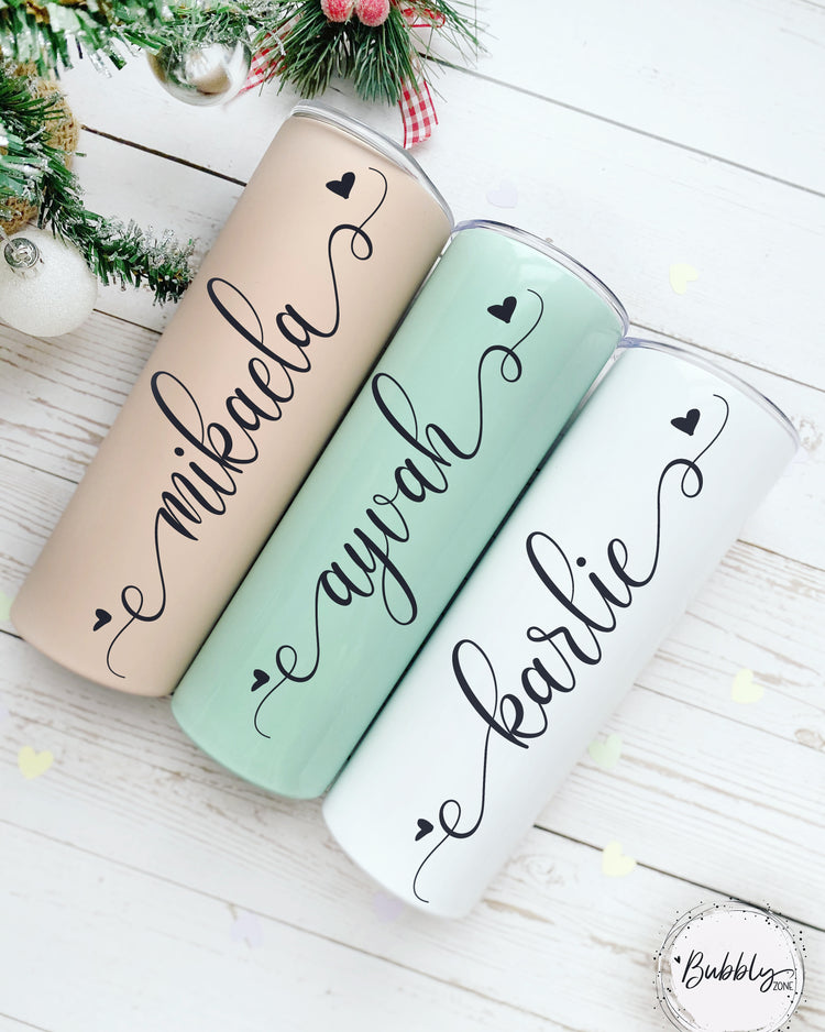 Personalised 20oz Vacuum Insulated Stainless Steel Tumbler with Straw