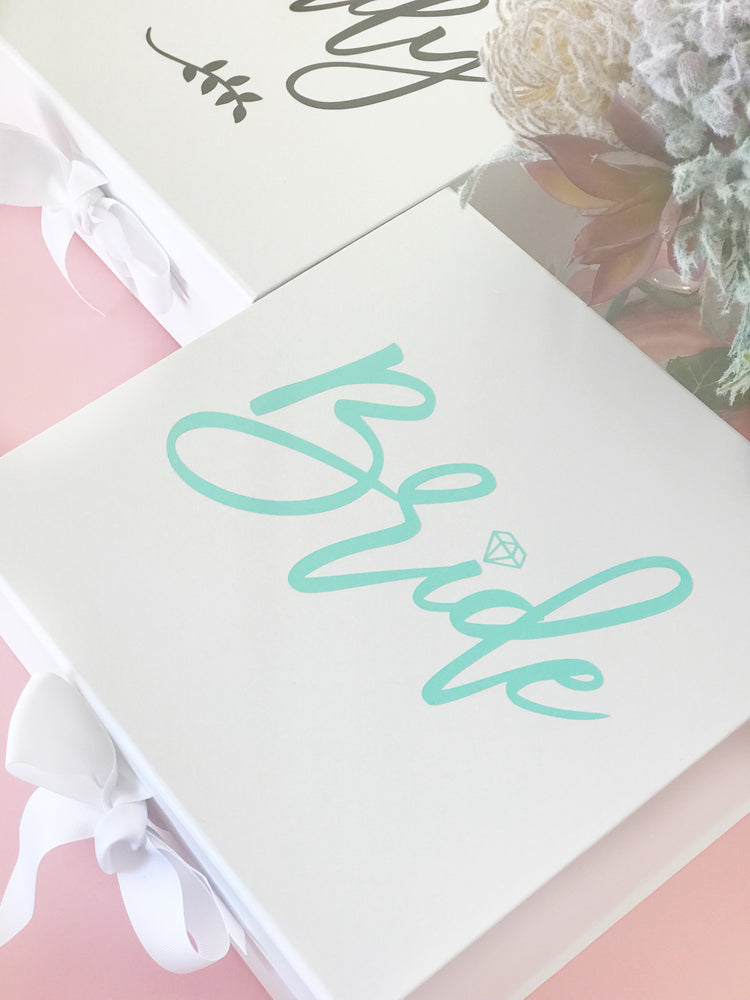 Personalised Bridal Hamper Box- Magnetic flap with ribbon