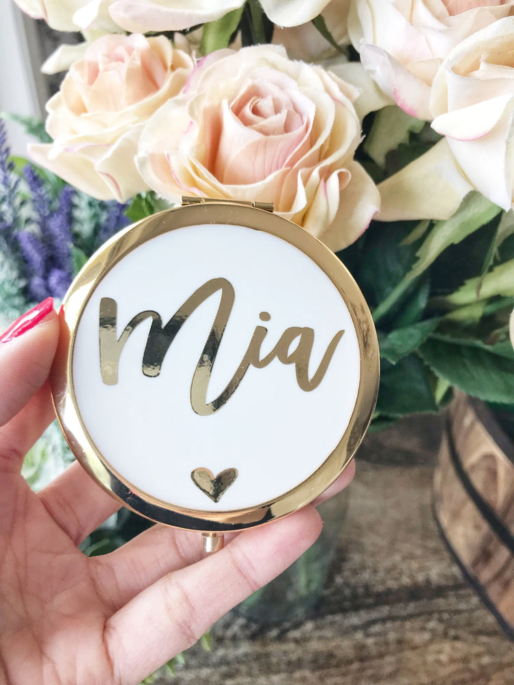 Personalised Enamel Compact Mirror