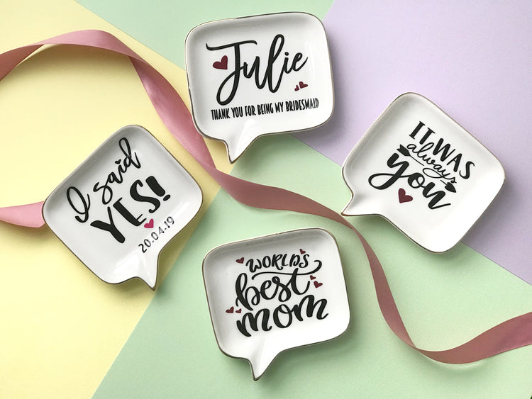 Personalised Jewelry Trink Dish - Bubble Speech