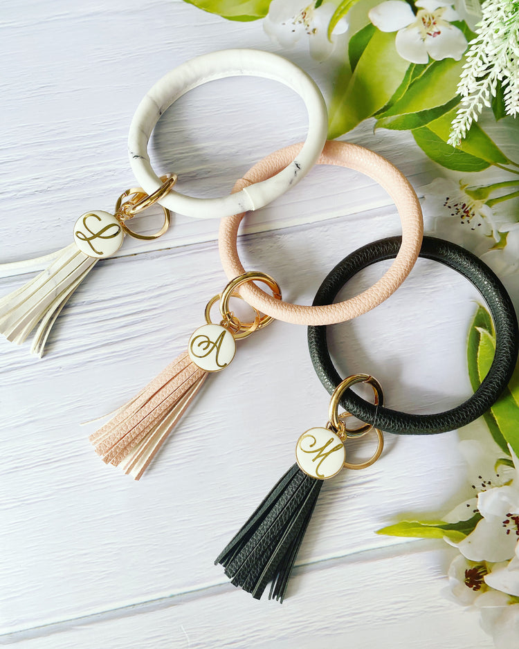 Personalised Wristlet Bangle Tassel Keychain