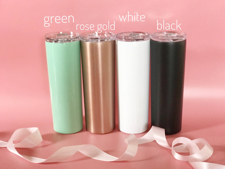 Personalised 20oz Vacuum Insulated Stainless Steel Tumbler with Straw