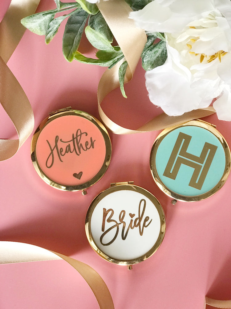 Personalised Enamel Compact Mirror