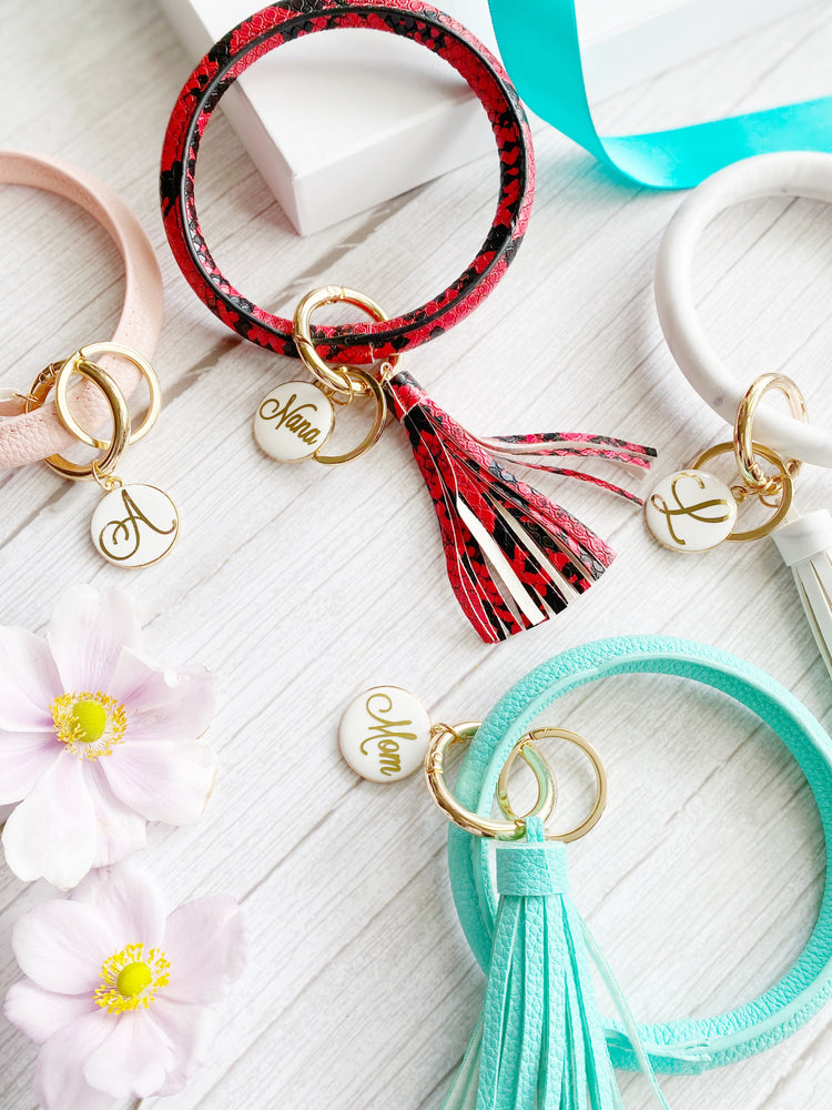 Personalised Wristlet Bangle Tassel Keychain