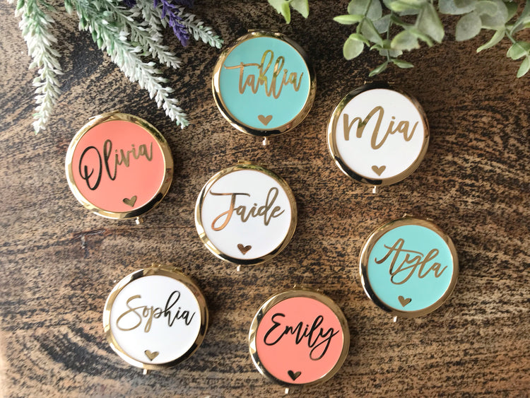 Personalised Enamel Compact Mirror
