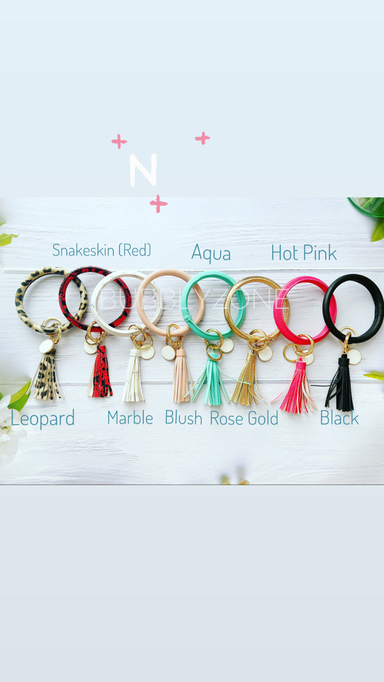 Personalised Wristlet Bangle Tassel Keychain