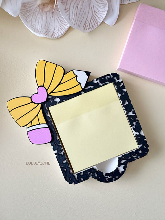 Custom Pencil Bow Sticky Note Holder