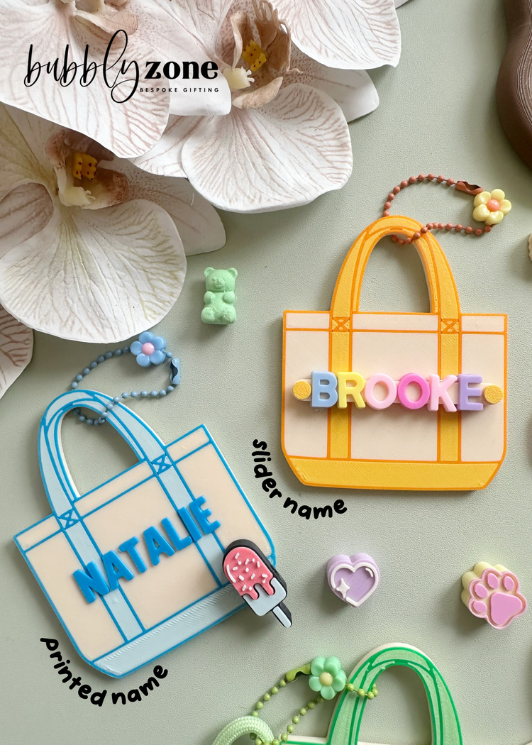 Personalized Tote Bag Slider Name Tag