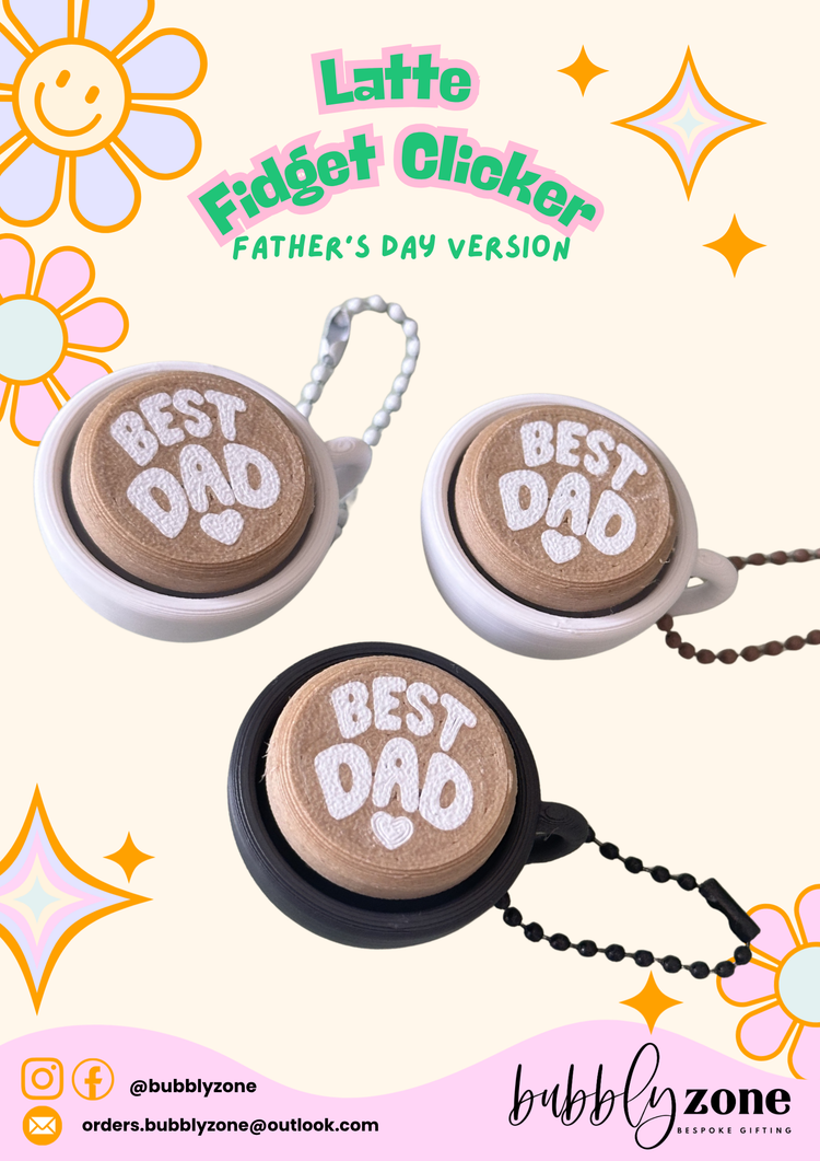 Best Dad Latte Fidget Clicker - Father's Day Edition