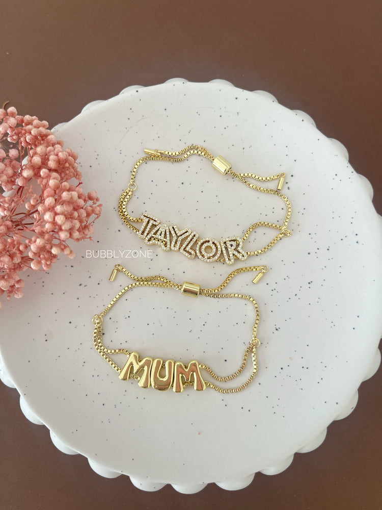 Personalised Bubble Name Adjustable Bracelet