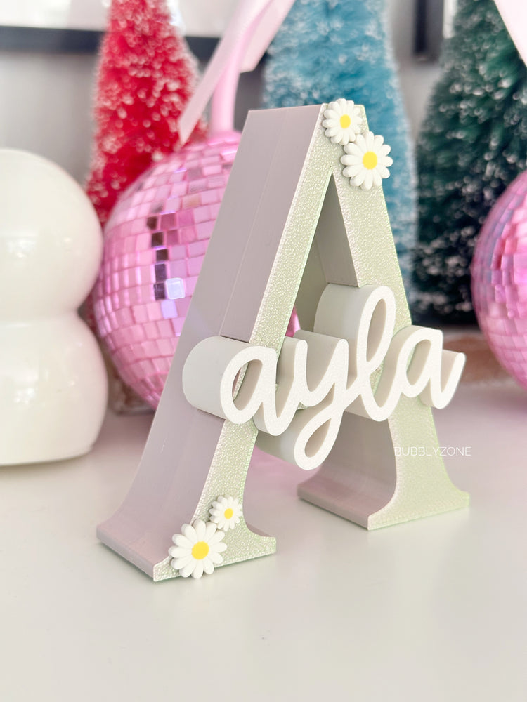 Personalized 3D Printed Daisy Name Letter Sign