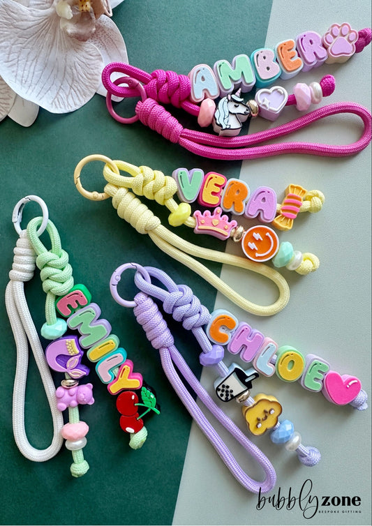 Personalised Colour Pop Paracord Name Keychain