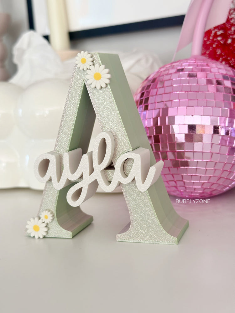 Personalized 3D Printed Daisy Name Letter Sign