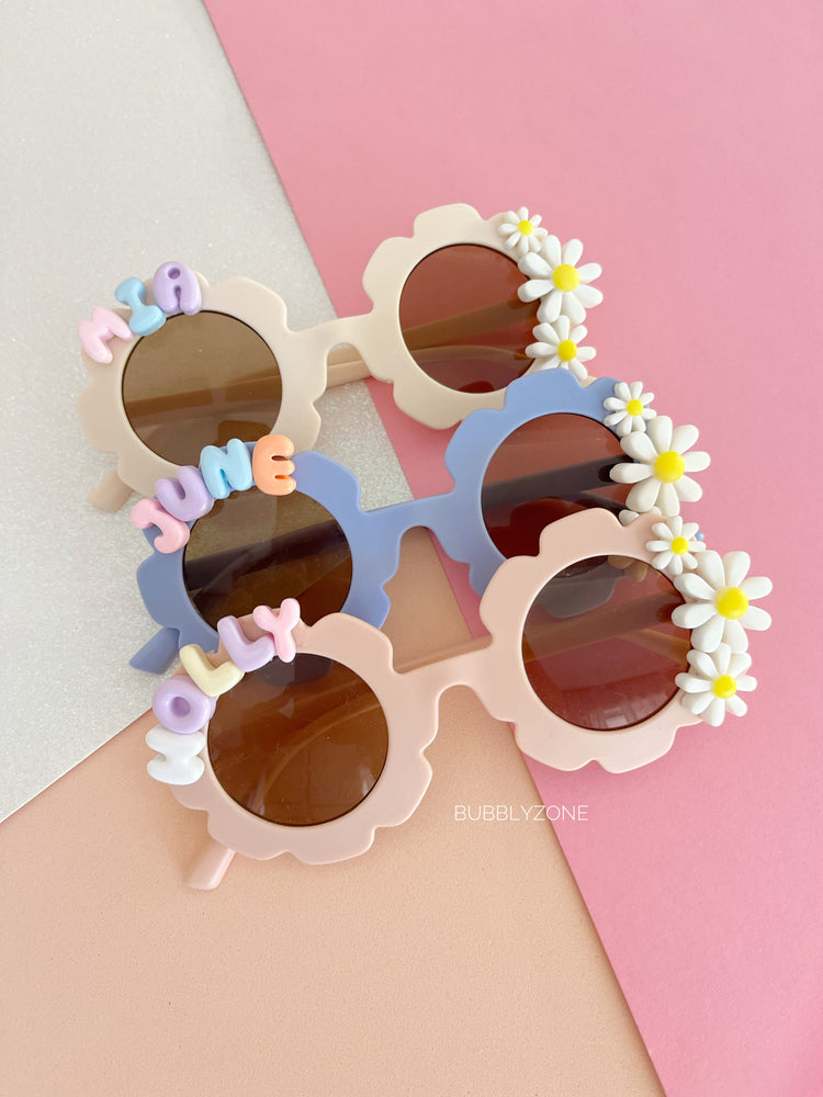 Personalised Kids Flower Girl Sunglasses ( Colorful Name) with Proposal Gift Card
