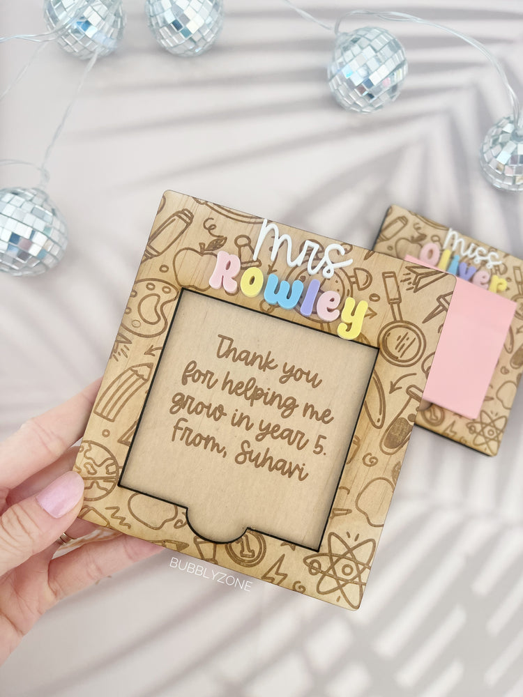 Personalized Teacher Post-It Note Holder