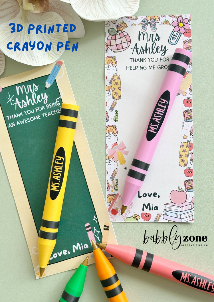 Custom 3D Printed Crayon Pen