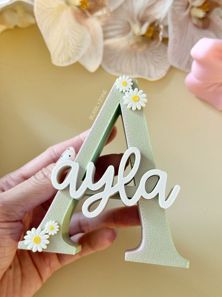 Personalized 3D Printed Daisy Name Letter Sign