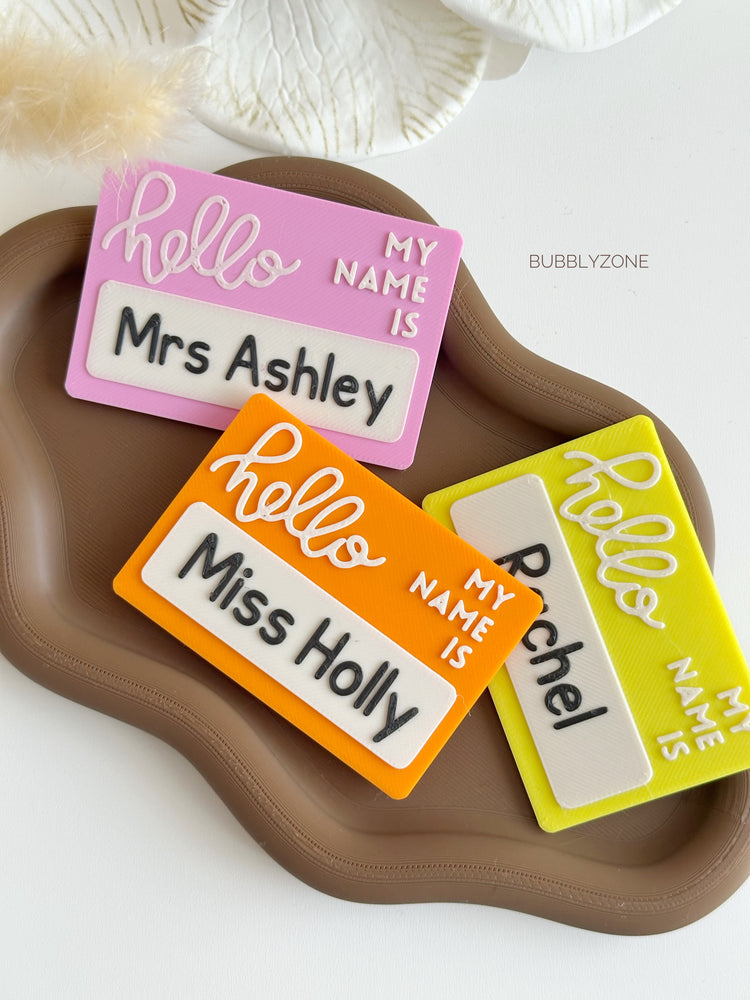 Custom 3D Hello My Name Is Name Badge