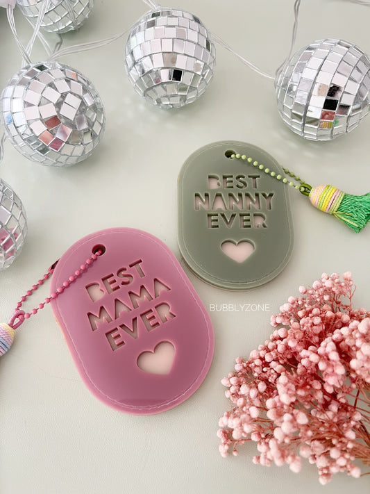 Personalized Best Mama Ever Acrylic Key Tag