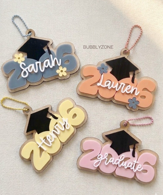 Personalised Class of 2026 Graduation Bag Tags
