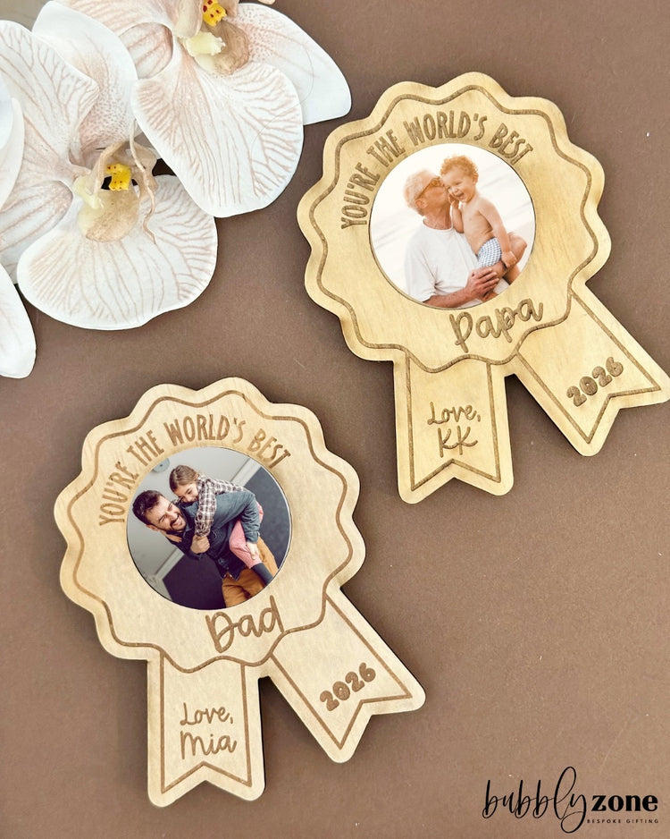 Personalised Father's Day Ribbon Photo Magnet