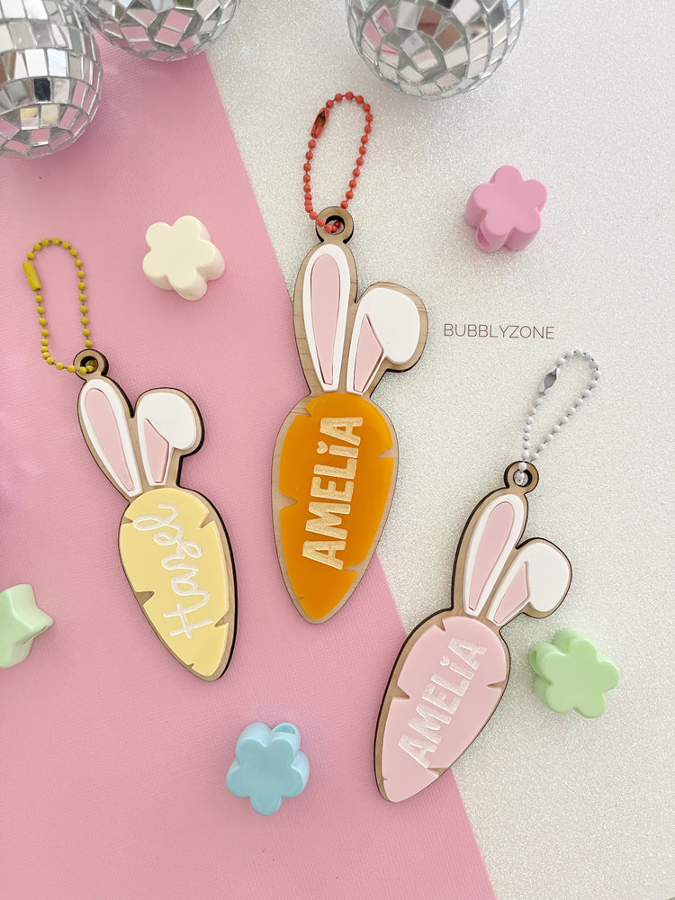 Personalized Bunny Carrot Easter Basket Tag