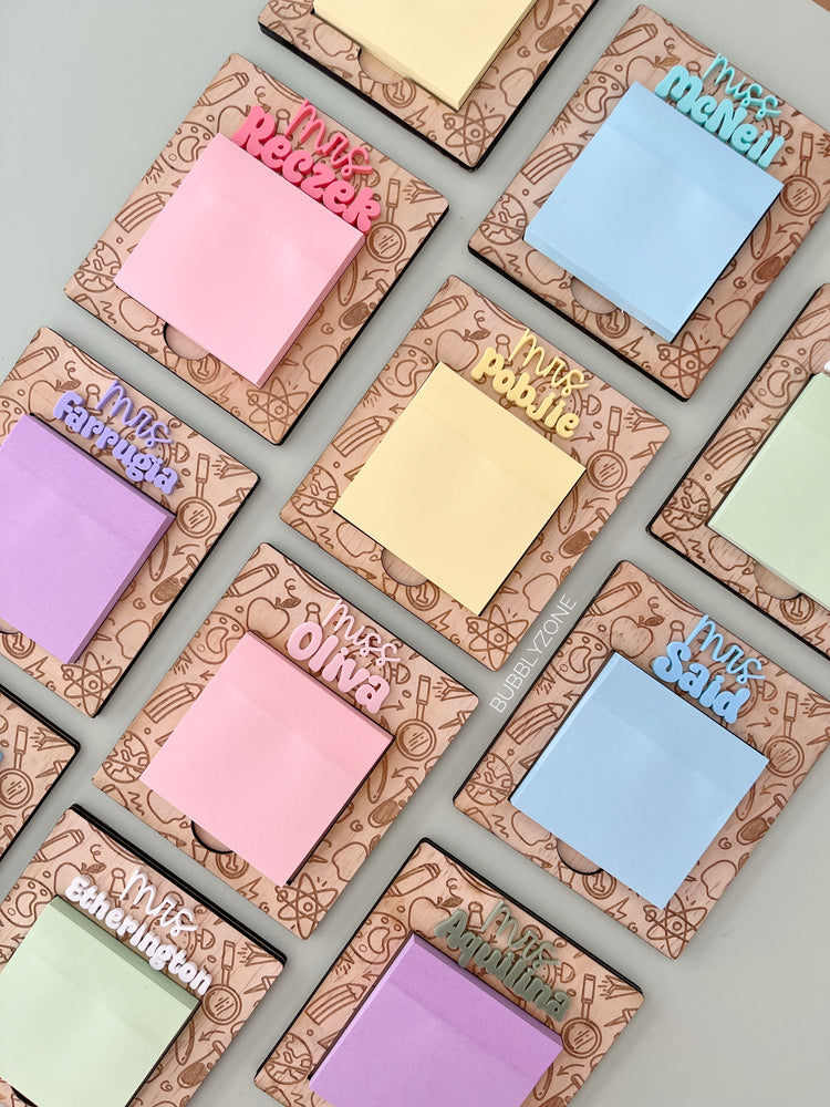 Personalized Teacher Post-It Note Holder