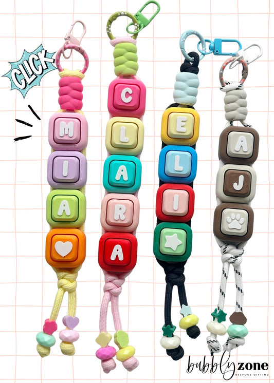 Personalized Chunky Clicker Paracord Bag Charm