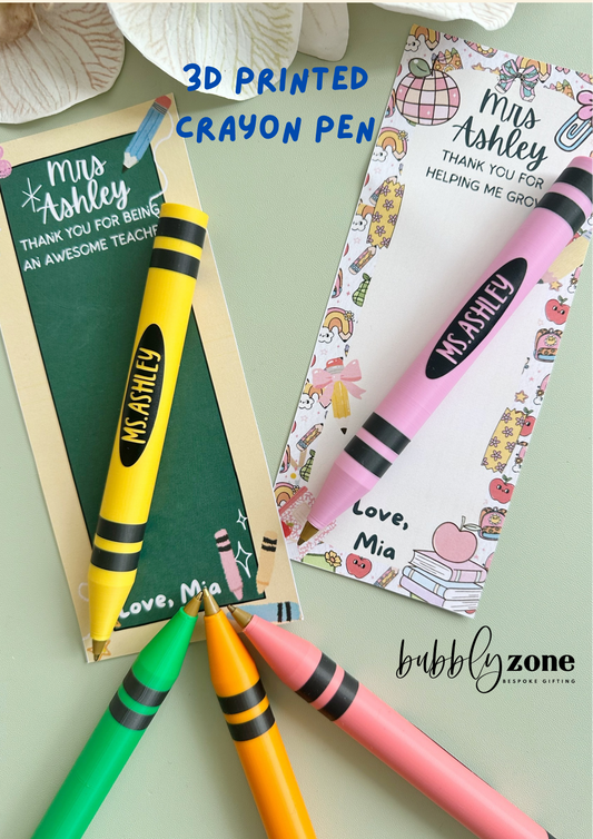 Custom 3D Printed Crayon Pen