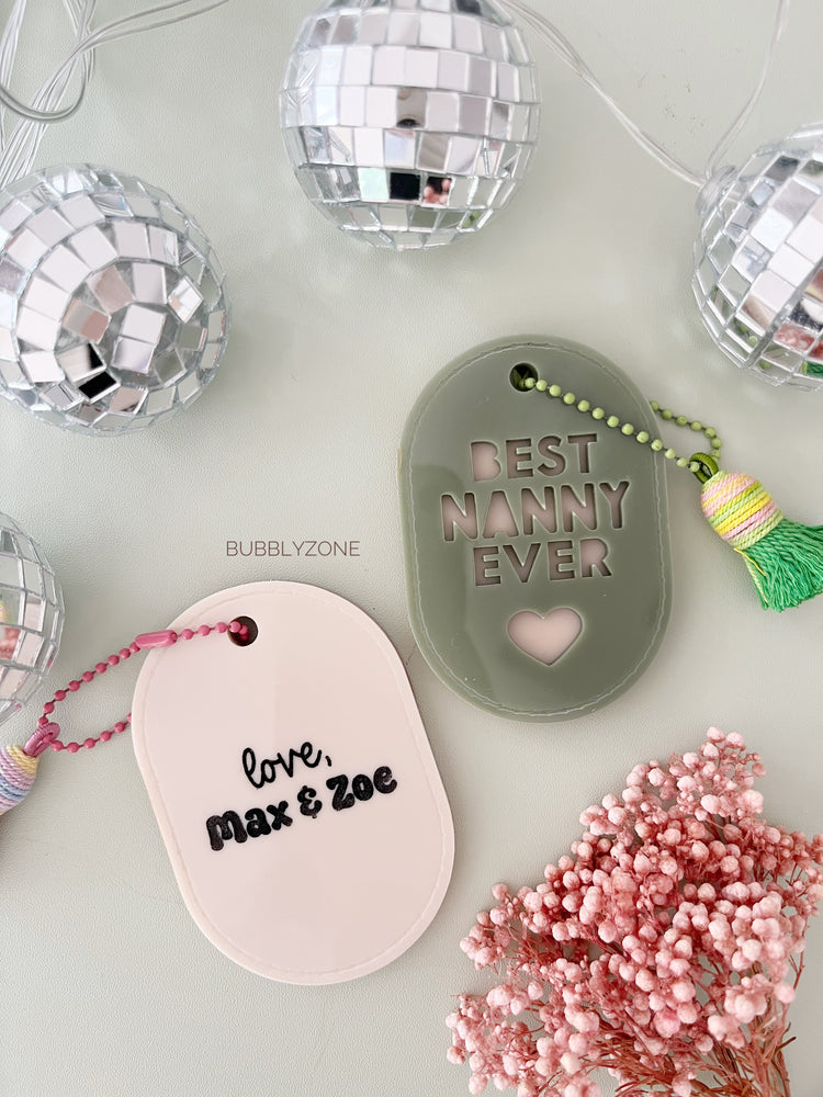 Personalized Best Mama Ever Acrylic Key Tag