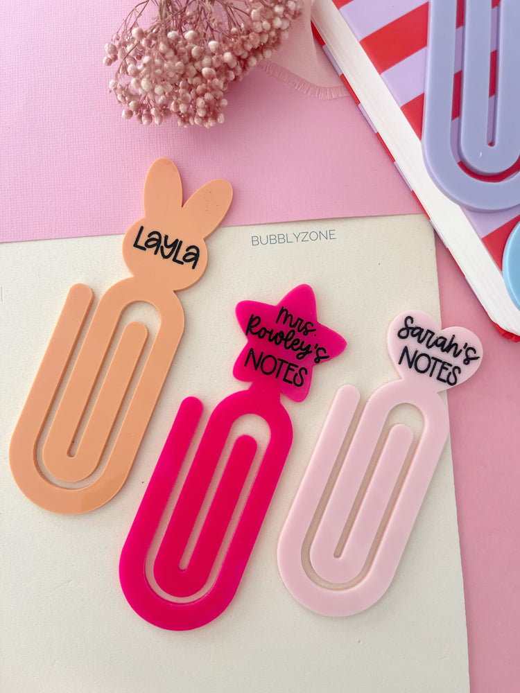 Personalised Jumbo Acrylic Paper Clips