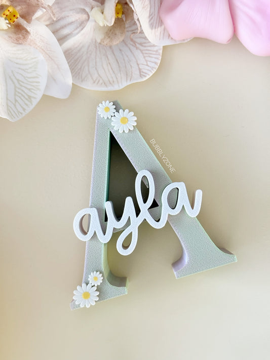 Personalized 3D Printed Daisy Name Letter Sign