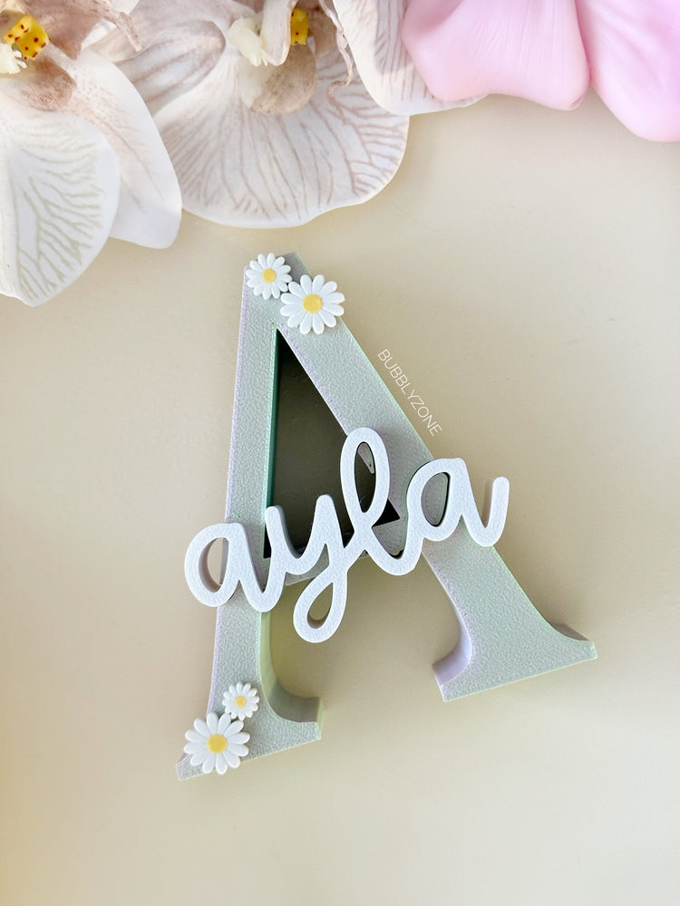 Personalized 3D Printed Daisy Name Letter Sign